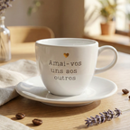Xícara com Pires Amai-vos uns aos outros 220 ml