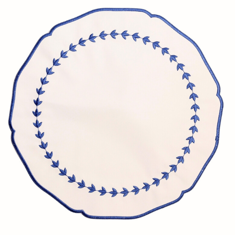 Jogo americano Jolie Branco e Azul