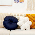 Almofada Decorativa Redonda Circle Azul Marinho com Enchimento 42 cm