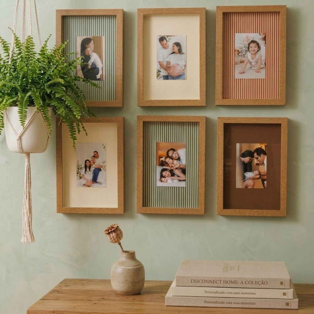 Quadro Personalizado Memórias: Sua Foto em Moldura Caixa com Fundo Creme Vidro