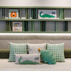 Almofada Infantil Formato de Folha Verde com Enchimento 40 x 22 cm