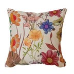 Almofada Floral Romântica 45 x 45 cm com Fundo Claro Zíper e Enchimento