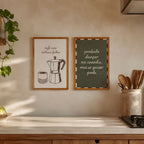 Quadro Decorativo Café Não Costuma Falhar 20x30cm com Moldura de Madeira e Vidro
