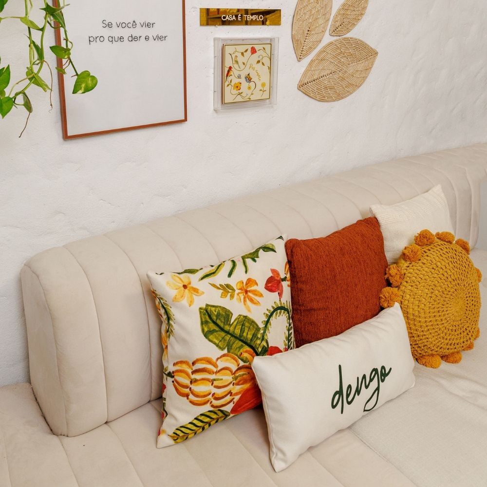 Almofada Decorativa Bananeira Floral