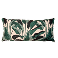 Almofada Baguete Folhagens em Verde com Enchimento 52 x 24 cm