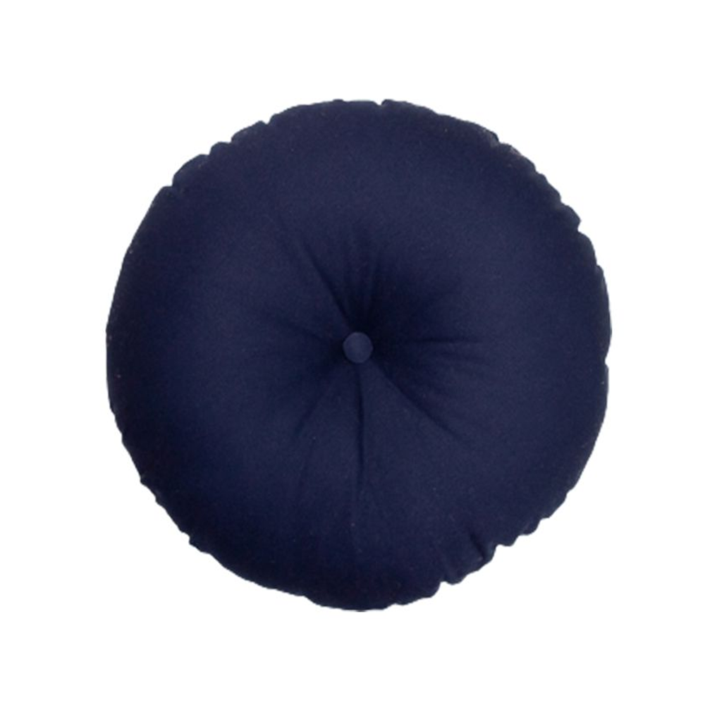 Almofada Decorativa Redonda Circle Azul Marinho com Enchimento 42 cm