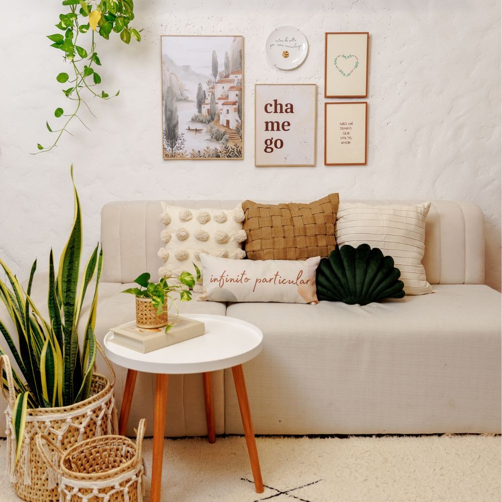 Quadro Decorativo Paisagem Mediterrânea 40x60 com Moldura de Madeira