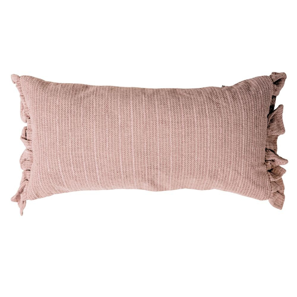 Almofada Retangular  Rosé com Babados 30x60cm com Enchimento