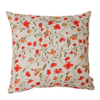 Almofada com Flores em Vermelho e Laranja com Enchimento 45 x 45 cm