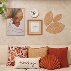 Quadro Decorativo Folha Botânica com Frase Fernando Pessoa 60x40cm