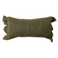 Almofada Decorativa Retangular Verde Oliva com Babados 30x60cm