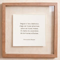 Quadro Decorativo Fernando Pessoa 35x35 cm com Moldura de Madeira e Vidro Flutuante