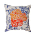 Almofada Flor de Tangerina Azul e Laranja com Enchimento 45 x 45 cm