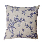 Almofada Decorativa Floral Romantic Azul com Enchimento 45 x 45 cm