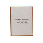 Quadro Decorativo Bordado à Mão Viver com Moldura de Madeira e Vidro - 30x40