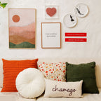 Quadro Decorativo Bordado à Mão Viver com Moldura de Madeira e Vidro - 30x40