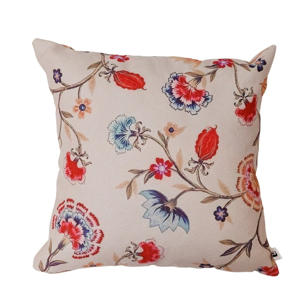 Almofada Decorativa Flores Azul e Vermelho