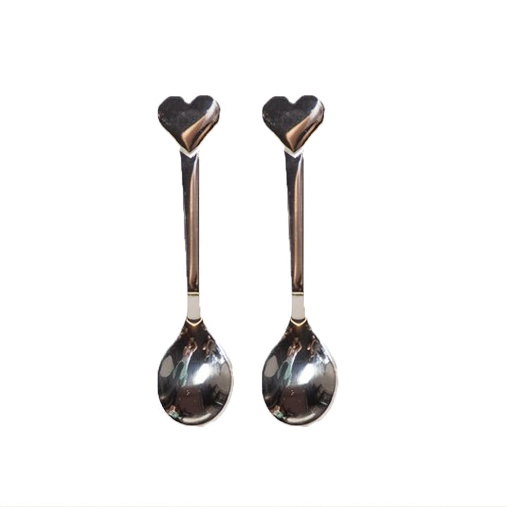 Kit Colheres Heart Silver - 02 unidades