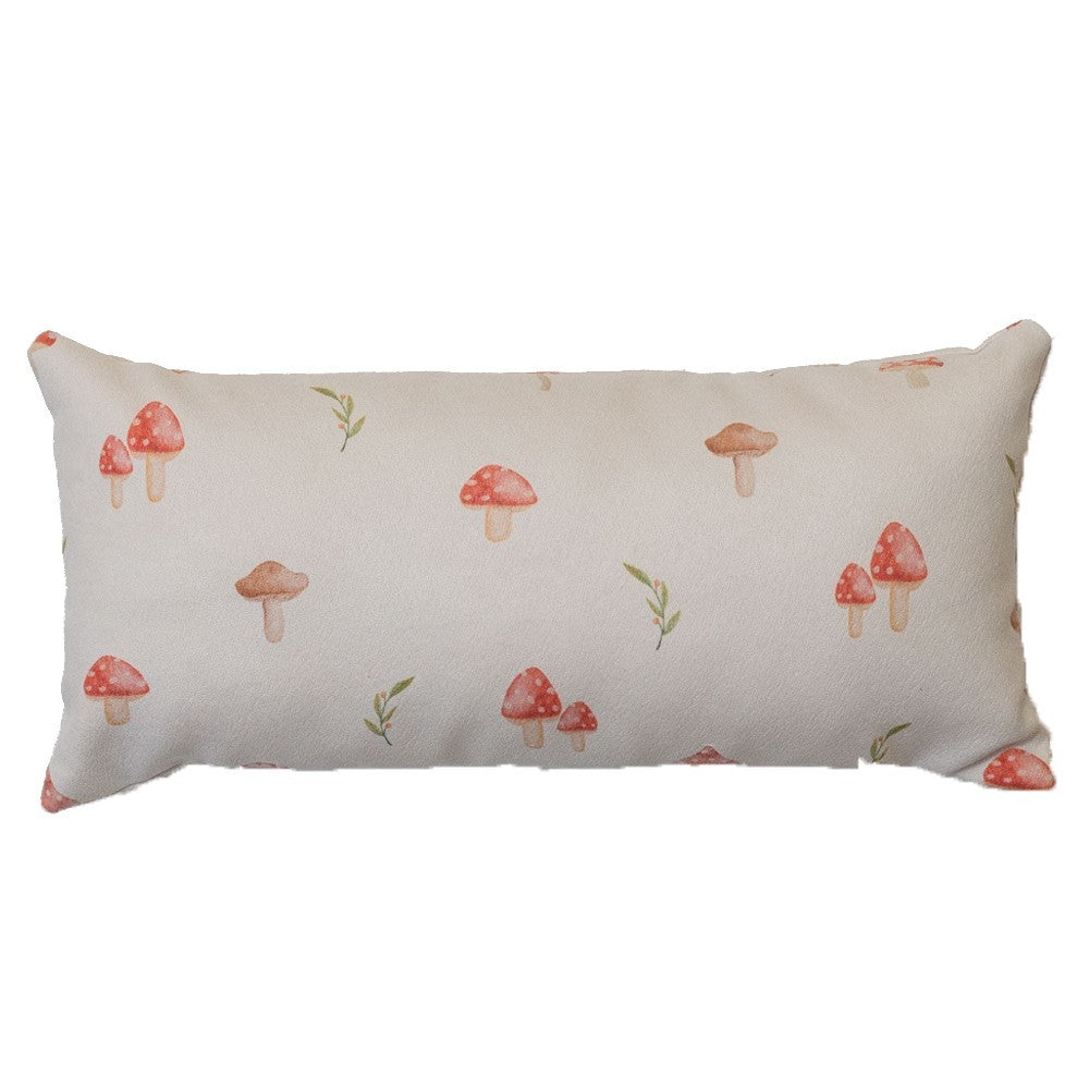 Almofada Infantil Estampa Cogumelos com Enchimento 52 x 24 cm