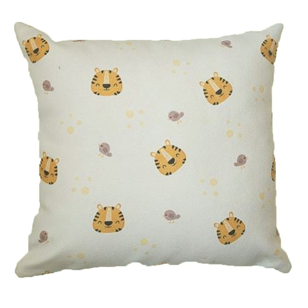 Almofada Infantil Estampa de Tigrinho com Enchimento 45 x 45 cm