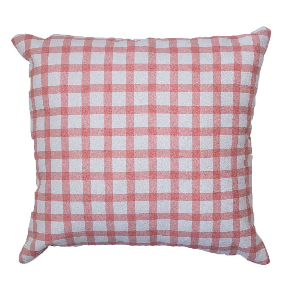 Almofada Infantil Xadrez Vermelho com Enchimento e Zíper 45 x 45 cm