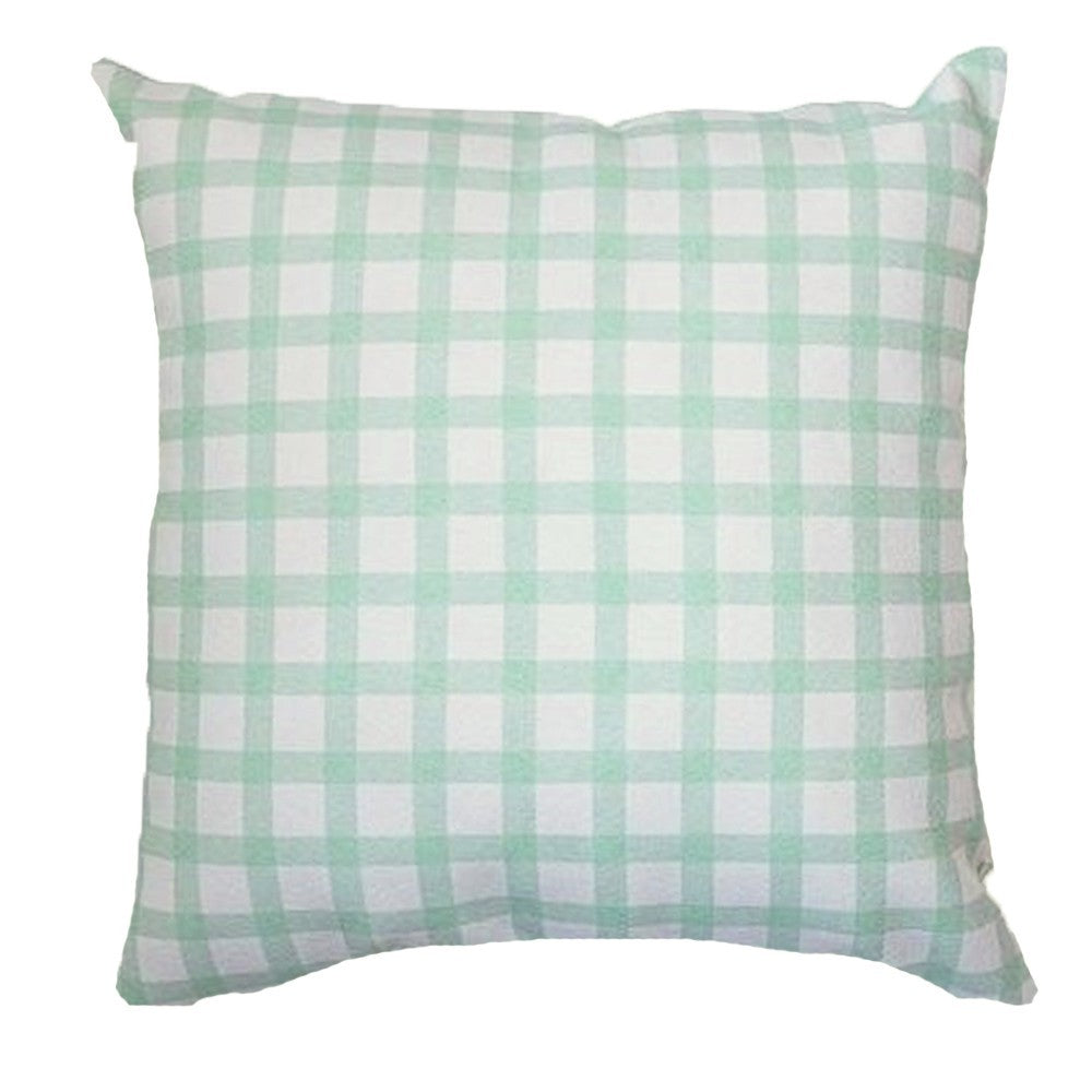 Almofada Infantil Xadrez Verde com Enchimento e Zíper 45 x 45 cm