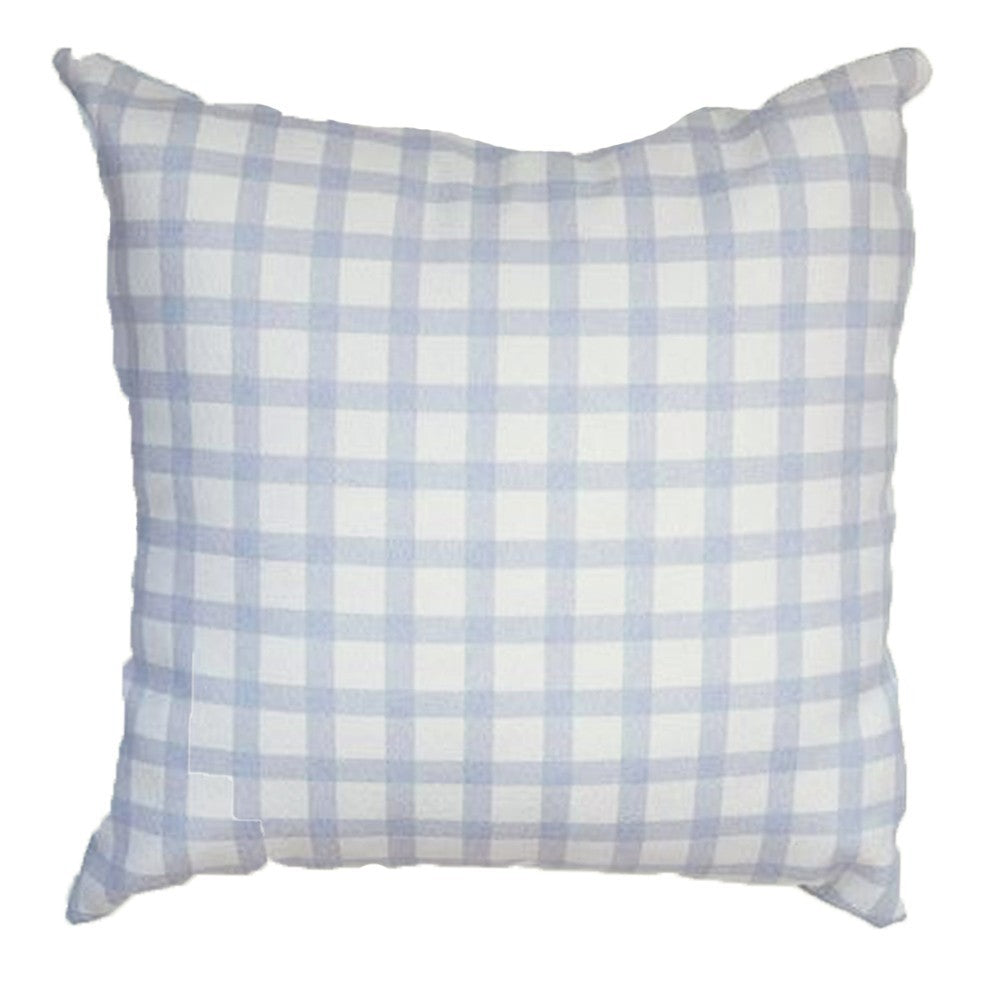 Almofada Infantil Xadrez Azul com Enchimento e Zíper 45 x 45 cm