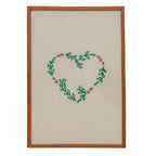 Quadro Decorativo Coração 20x30 cm em Moldura Madeira e Vidro