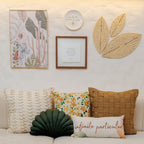 Almofada Floral em Amarelo com Enchimento e Zíper 45 x 45 cm