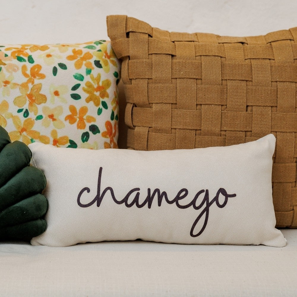 Almofada Baguete Chamego II Branca com Enchimento e Zíper 52 x 24 cm