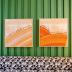 Duo Quadros Vida 20x20 cm em Moldura Filete com Estampa Poética
