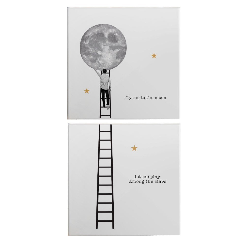 Painel de Azulejos Fly Me To The Moon