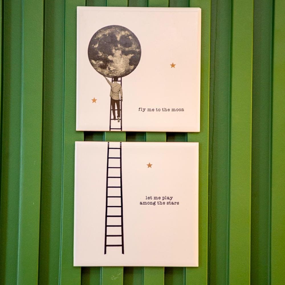 Painel de Azulejos Fly Me To The Moon