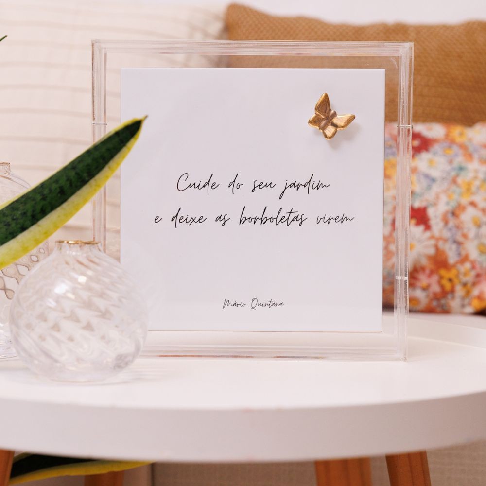 Acrílico Decorativo Com Azulejo Cuide do Seu Jardim