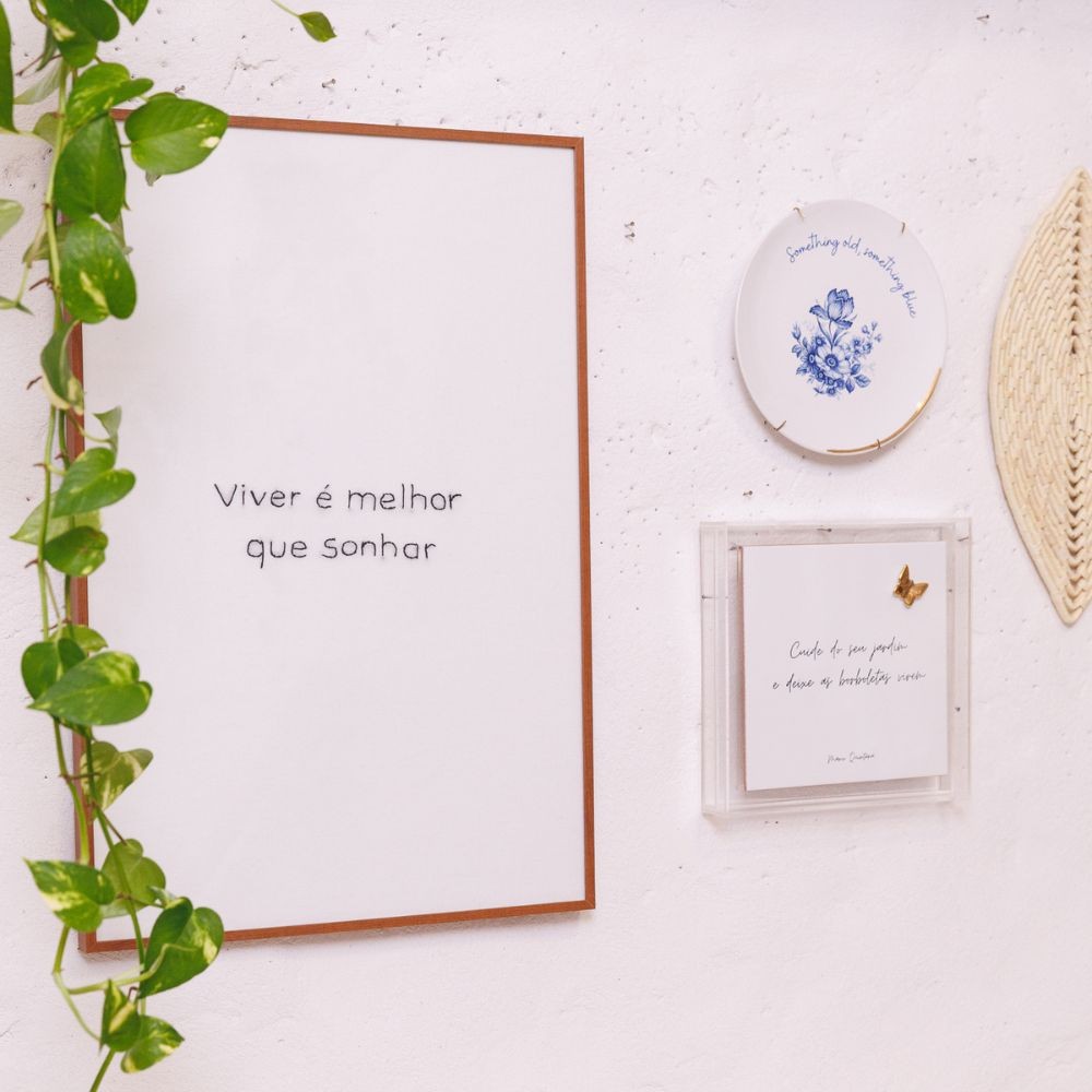 Acrílico Decorativo Com Azulejo Cuide do Seu Jardim