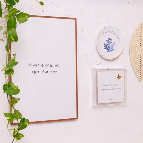 Acrílico Decorativo Com Azulejo Cuide do Seu Jardim