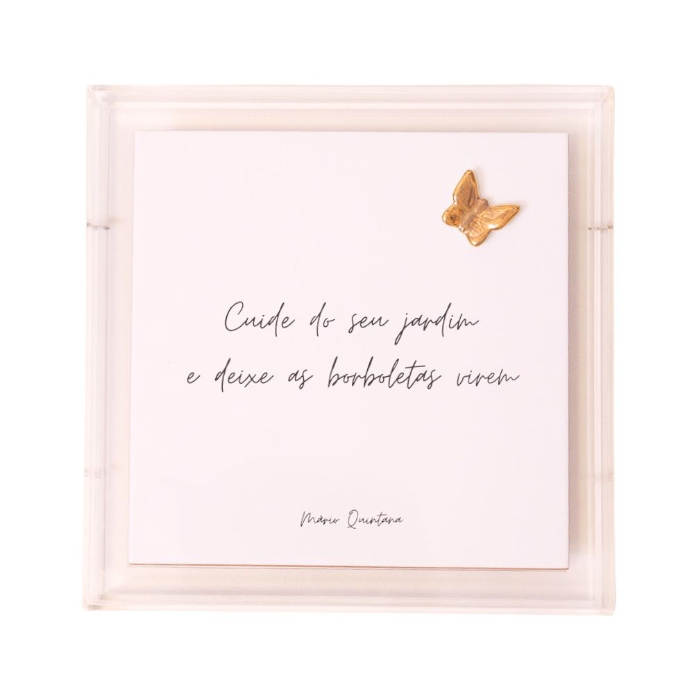 Acrílico Decorativo Com Azulejo Cuide do Seu Jardim