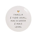Prato Decorativo Família em Cerâmica com Coração Dourado - 21cm