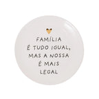 Prato Decorativo Família em Cerâmica com Coração Dourado - 21cm