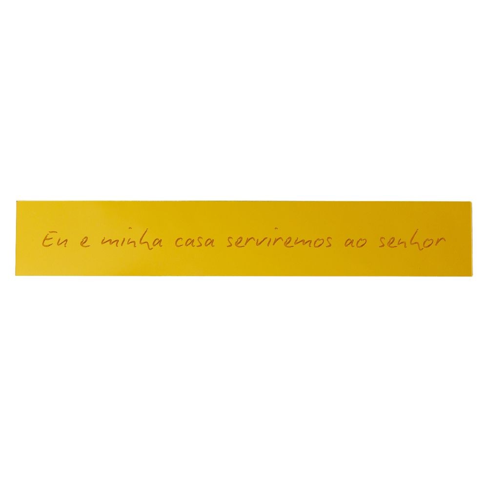 Placa Acrílico Dourada Servir 33x5 cm para Inspirar Fé