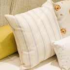 Almofada Infantil com Listras Azul e Amarelo Enchimento 45 x 45 cm