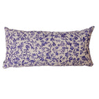 Almofada Baguete Floral Liberty Azul Estampa Delicada 52 x 24 cm