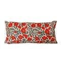 Almofada Baguete Floral Romantic Vermelha com Fundo Claro 52 x 24 cm