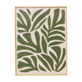 Quadro Decorativo Folhagens Abstratas Verde 30x40cm  Moldura Filete
