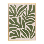 Quadro Decorativo Folhagens Abstratas Verde 30x40cm  Moldura Filete