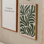 Quadro Decorativo Folhagens Abstratas Verde 30x40cm  Moldura Filete
