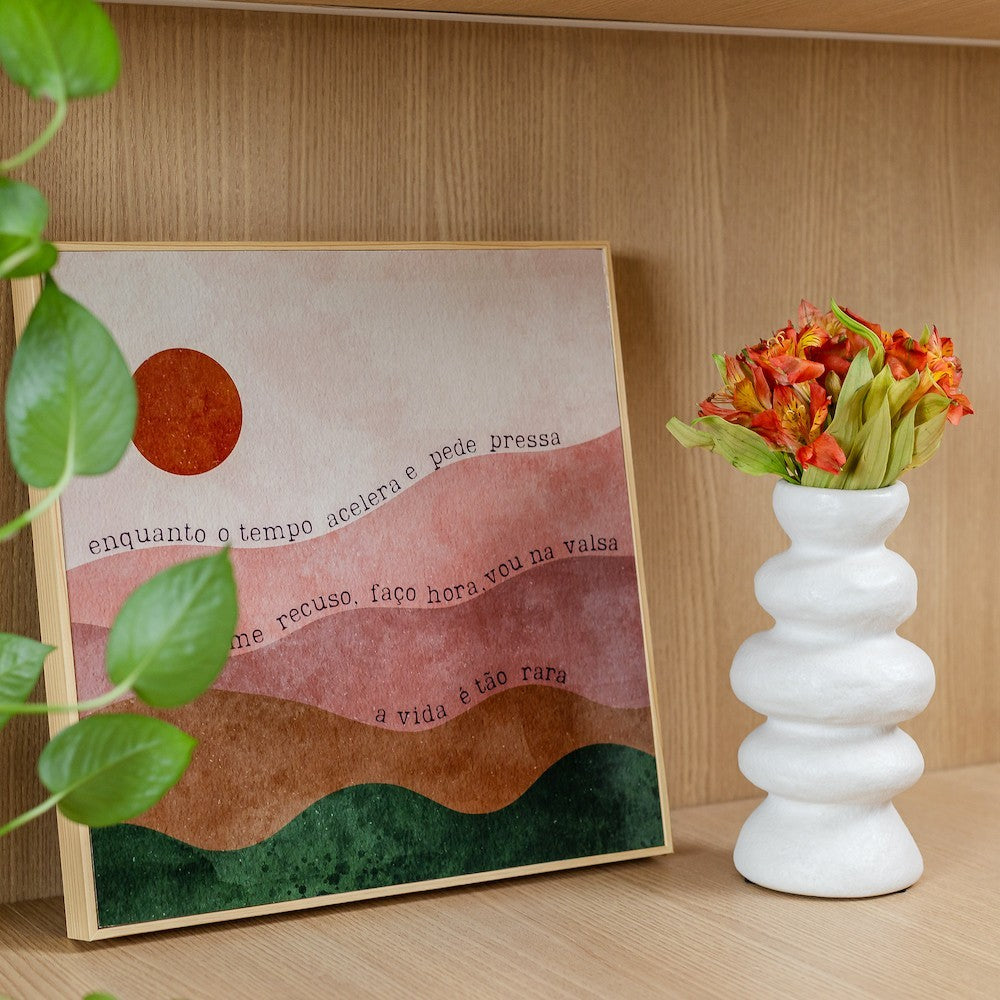 Quadro Decorativo A Vida é Tão Rara em Moldura Filete para Decoração Afetiva