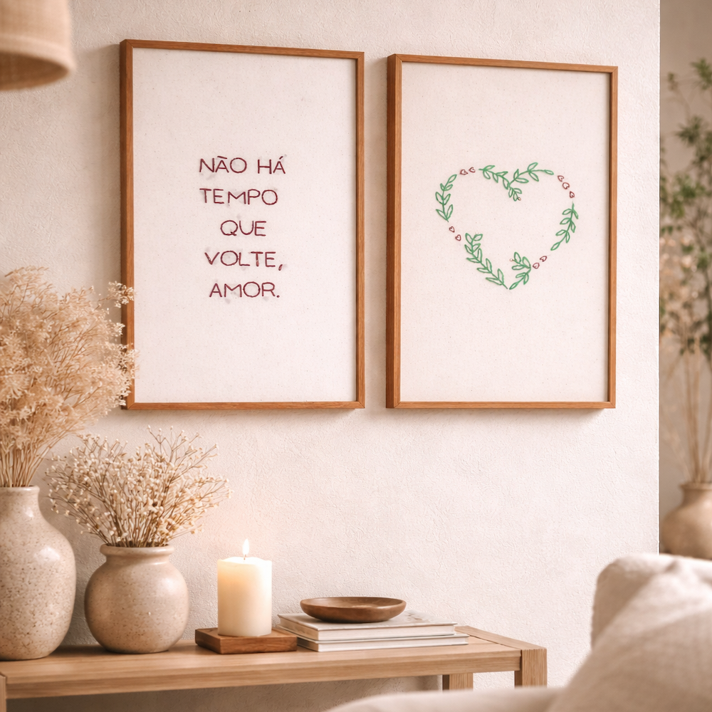 Quadro bordado Amor