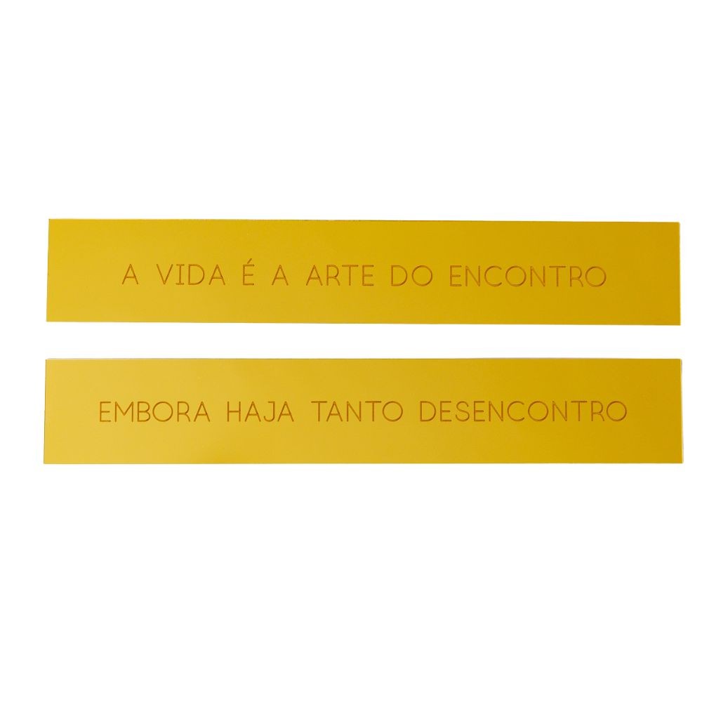 Duo Placas Acrílico Douradas Vida 33x5 cm para Inspirar Harmonia