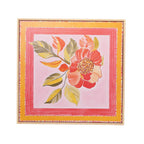 Quadro Decorativo Floral Rosa 30x30 cm com Moldura Filete Moderna